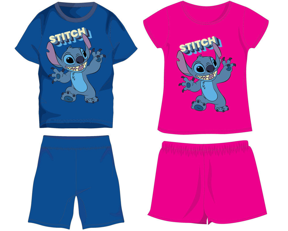 Disney Stitch pamut nyári együttes - póló-rövidnadrág szett