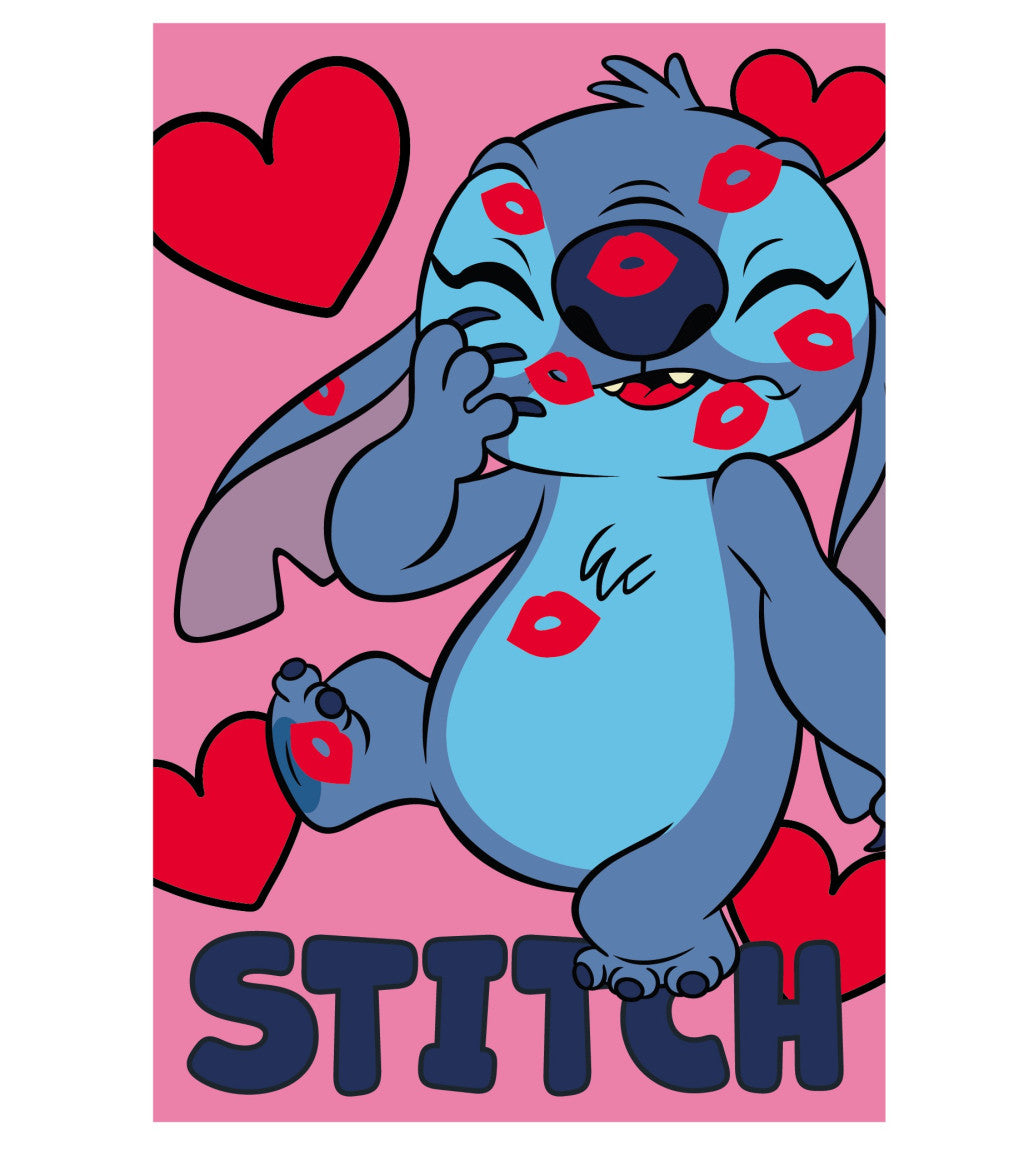 Disney Stitch polár takaró - 100 x 150 cm - rózsaszín