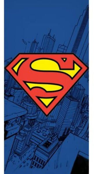 Superman gyerek strandtörölköző - 100% pamut - 70x140 cm - sötétkék