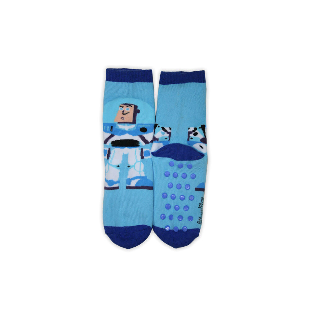 Csúszásgátlós gyerek bokazokni - Toy Story - teliplüss - világoskék