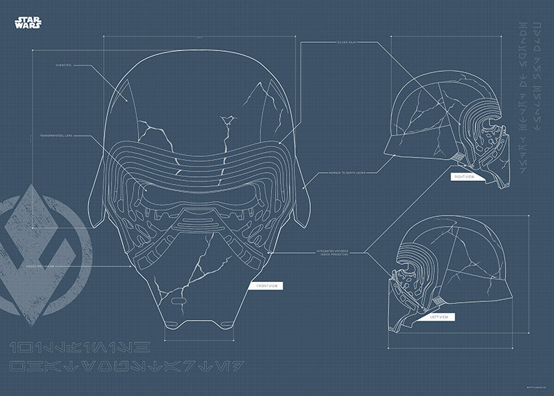Star Wars EP9 Blueprint Kylo Helmet – Poszter