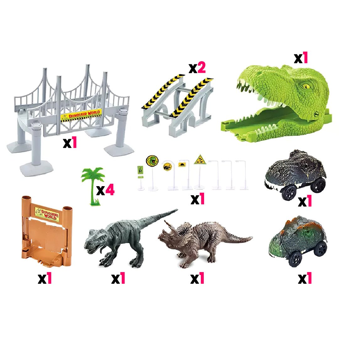 Dinoszauruszos Autópálya Szett Gyerekeknek Kis Autóval - .hu - 