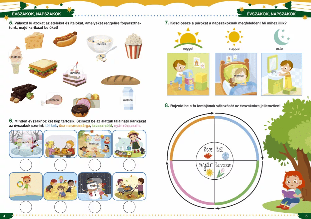 Évszakok, napszakok - fejlesztő füzet óvodásoknak - .hu - KÖNYV
